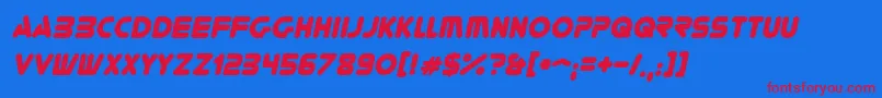 Czcionka YoureGoneItalic – czerwone czcionki na niebieskim tle