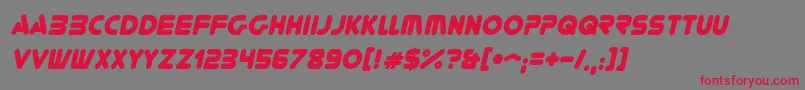 フォントYoureGoneItalic – 赤い文字の灰色の背景