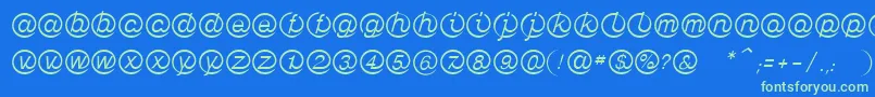 LinotypeMailboxLight Font – Green Fonts on Blue Background