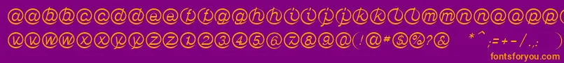 LinotypeMailboxLight Font – Orange Fonts on Purple Background