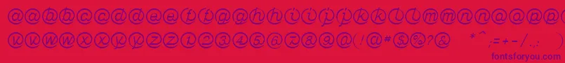 LinotypeMailboxLight Font – Purple Fonts on Red Background