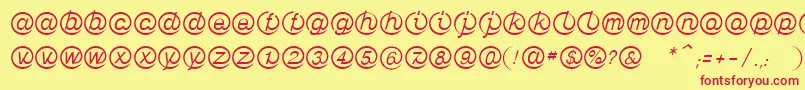 Czcionka LinotypeMailboxLight – czerwone czcionki na żółtym tle