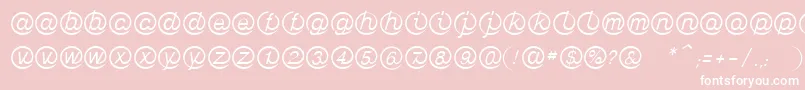 LinotypeMailboxLight-Schriftart – Weiße Schriften auf rosa Hintergrund