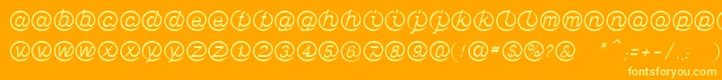 LinotypeMailboxLight Font – Yellow Fonts on Orange Background