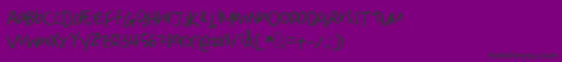 DeniseSManuscript Font – Black Fonts on Purple Background