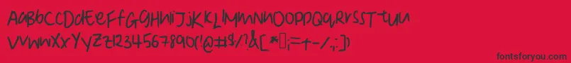 DeniseSManuscript Font – Black Fonts on Red Background