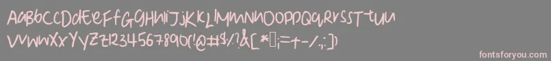 DeniseSManuscript Font – Pink Fonts on Gray Background
