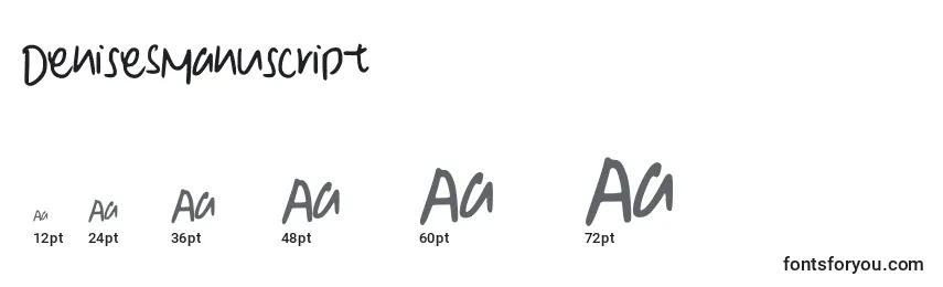 DeniseSManuscript Font Sizes