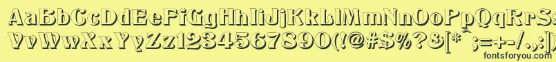 TitaniaShadow Font – Black Fonts on Yellow Background