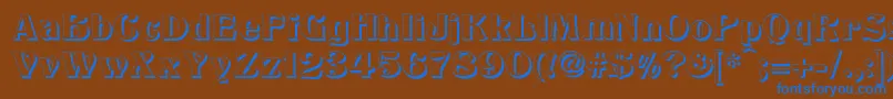 フォントTitaniaShadow – 茶色の背景に青い文字