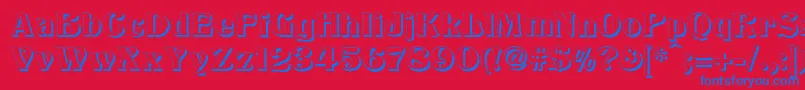 TitaniaShadow Font – Blue Fonts on Red Background