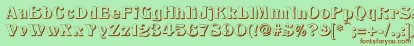 TitaniaShadow Font – Brown Fonts on Green Background