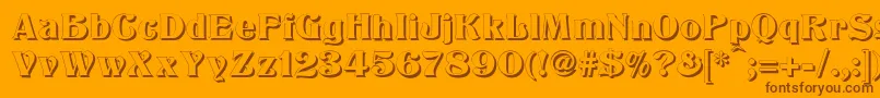 TitaniaShadow Font – Brown Fonts on Orange Background