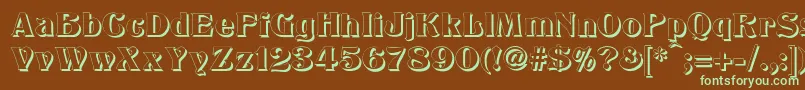 TitaniaShadow Font – Green Fonts on Brown Background