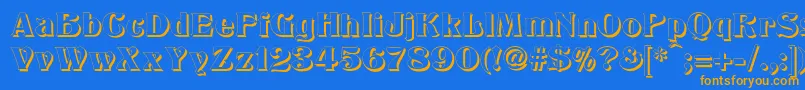 TitaniaShadow Font – Orange Fonts on Blue Background