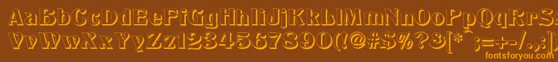 TitaniaShadow Font – Orange Fonts on Brown Background