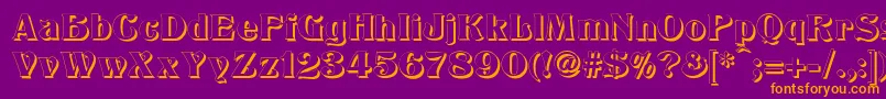 TitaniaShadow Font – Orange Fonts on Purple Background