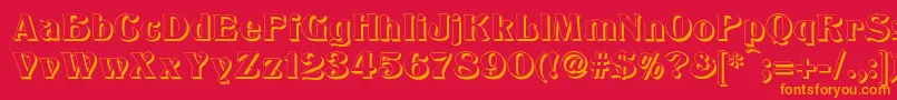 TitaniaShadow Font – Orange Fonts on Red Background