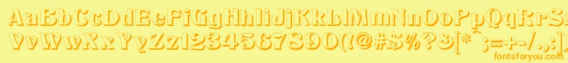 TitaniaShadow Font – Orange Fonts on Yellow Background