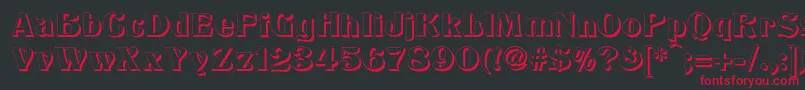 フォントTitaniaShadow – 黒い背景に赤い文字