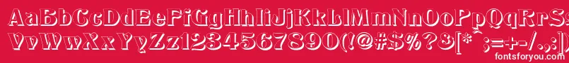 TitaniaShadow-fontti – valkoiset fontit punaisella taustalla