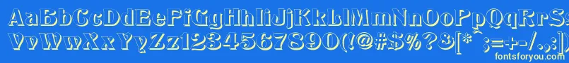 TitaniaShadow Font – Yellow Fonts on Blue Background