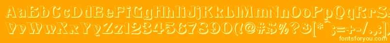 TitaniaShadow Font – Yellow Fonts on Orange Background
