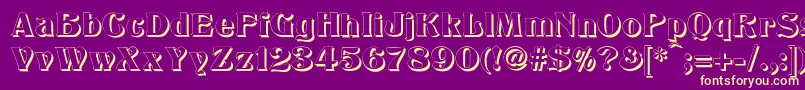 TitaniaShadow Font – Yellow Fonts on Purple Background