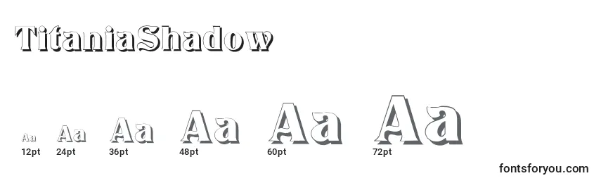 Размеры шрифта TitaniaShadow