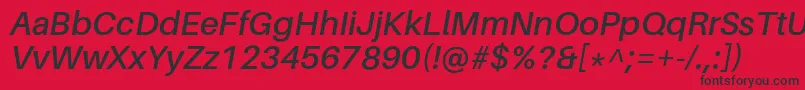 AileronSemibolditalic Font – Black Fonts on Red Background
