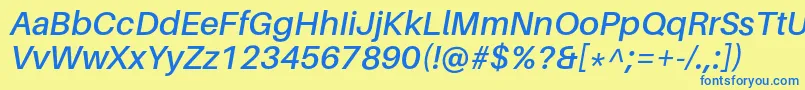 AileronSemibolditalic Font – Blue Fonts on Yellow Background