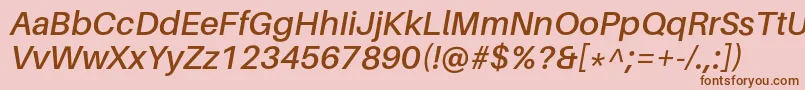 AileronSemibolditalic Font – Brown Fonts on Pink Background