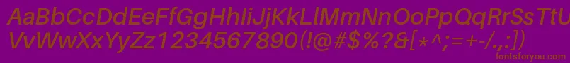 AileronSemibolditalic Font – Brown Fonts on Purple Background