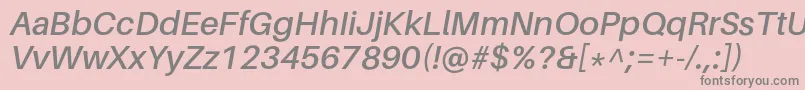 フォントAileronSemibolditalic – ピンクの背景に灰色の文字