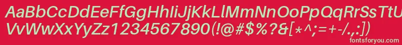 AileronSemibolditalic Font – Green Fonts on Red Background
