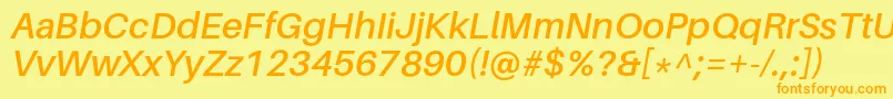 AileronSemibolditalic Font – Orange Fonts on Yellow Background
