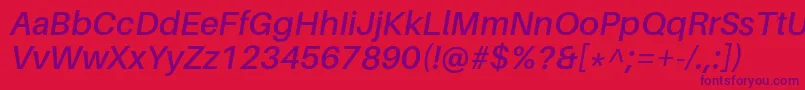 AileronSemibolditalic Font – Purple Fonts on Red Background