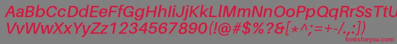 AileronSemibolditalic Font – Red Fonts on Gray Background