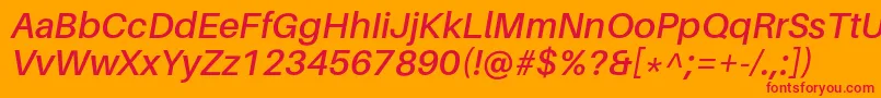 AileronSemibolditalic Font – Red Fonts on Orange Background