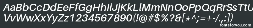 AileronSemibolditalic Font – White Fonts on Black Background