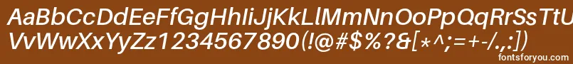 フォントAileronSemibolditalic – 茶色の背景に白い文字