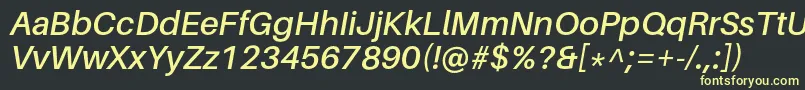 AileronSemibolditalic Font – Yellow Fonts on Black Background