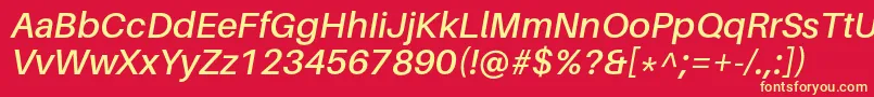 AileronSemibolditalic Font – Yellow Fonts on Red Background