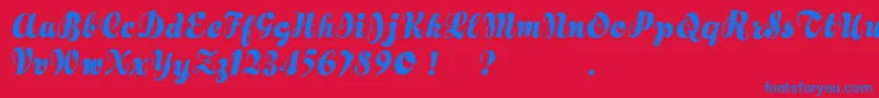 Hertziano Font – Blue Fonts on Red Background