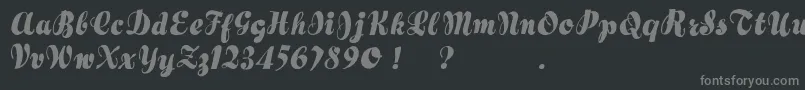 フォントHertziano – 黒い背景に灰色の文字