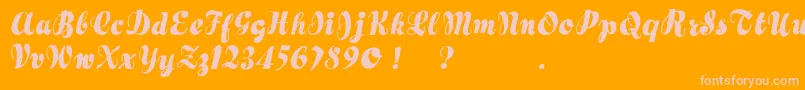 Hertziano Font – Pink Fonts on Orange Background