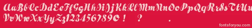 Hertziano Font – Pink Fonts on Red Background