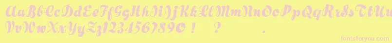 Hertziano Font – Pink Fonts on Yellow Background