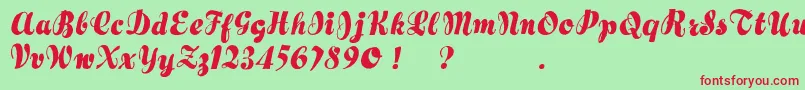 Hertziano Font – Red Fonts on Green Background