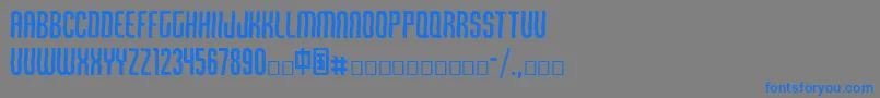フォントQirof – 灰色の背景に青い文字
